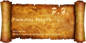 Pankotai Henrik névjegykártya